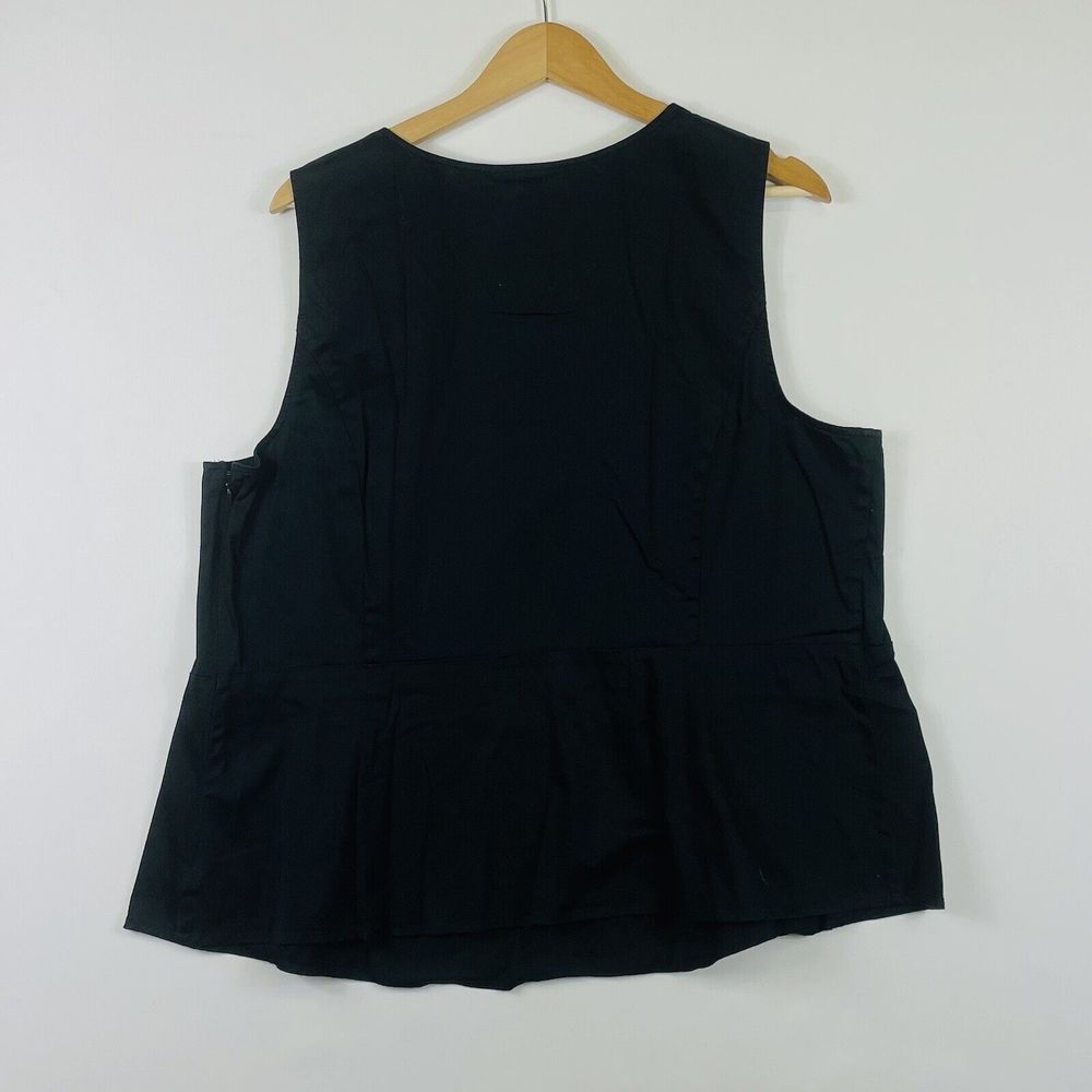 Lane Bryant Top Womens 24 Black Studded Tank Shirt Edgy Goth Glam Chic Business‎ - Picture 3 of 4